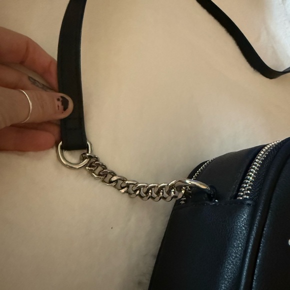 Juicy Couture Double Camera Crossbody Black Rhinestone Bling Spiderweb Halloween - Picture 7 of 9